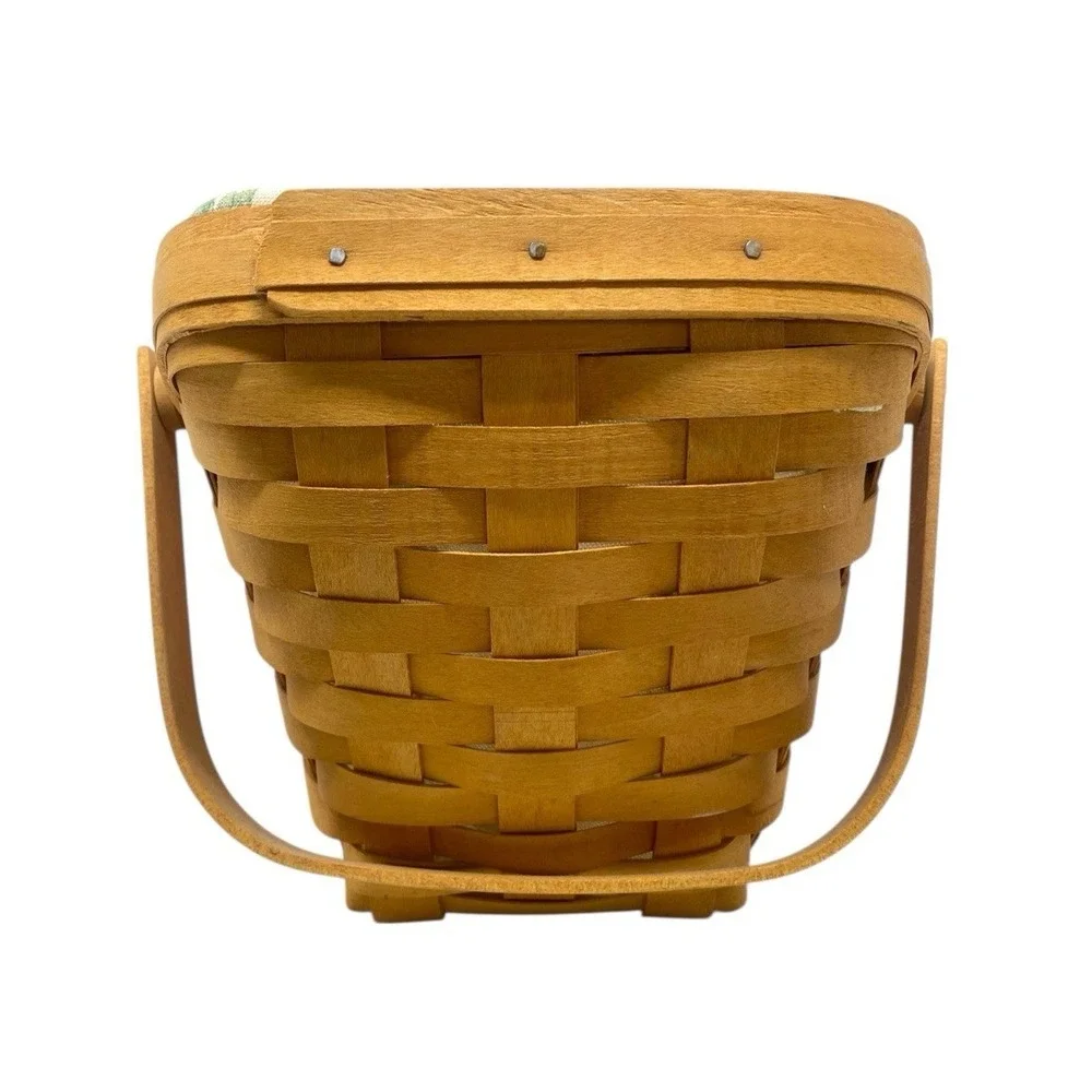 VTG Longaberger Vegetable Basket with Nature Floral Liner & Protector Year 2000